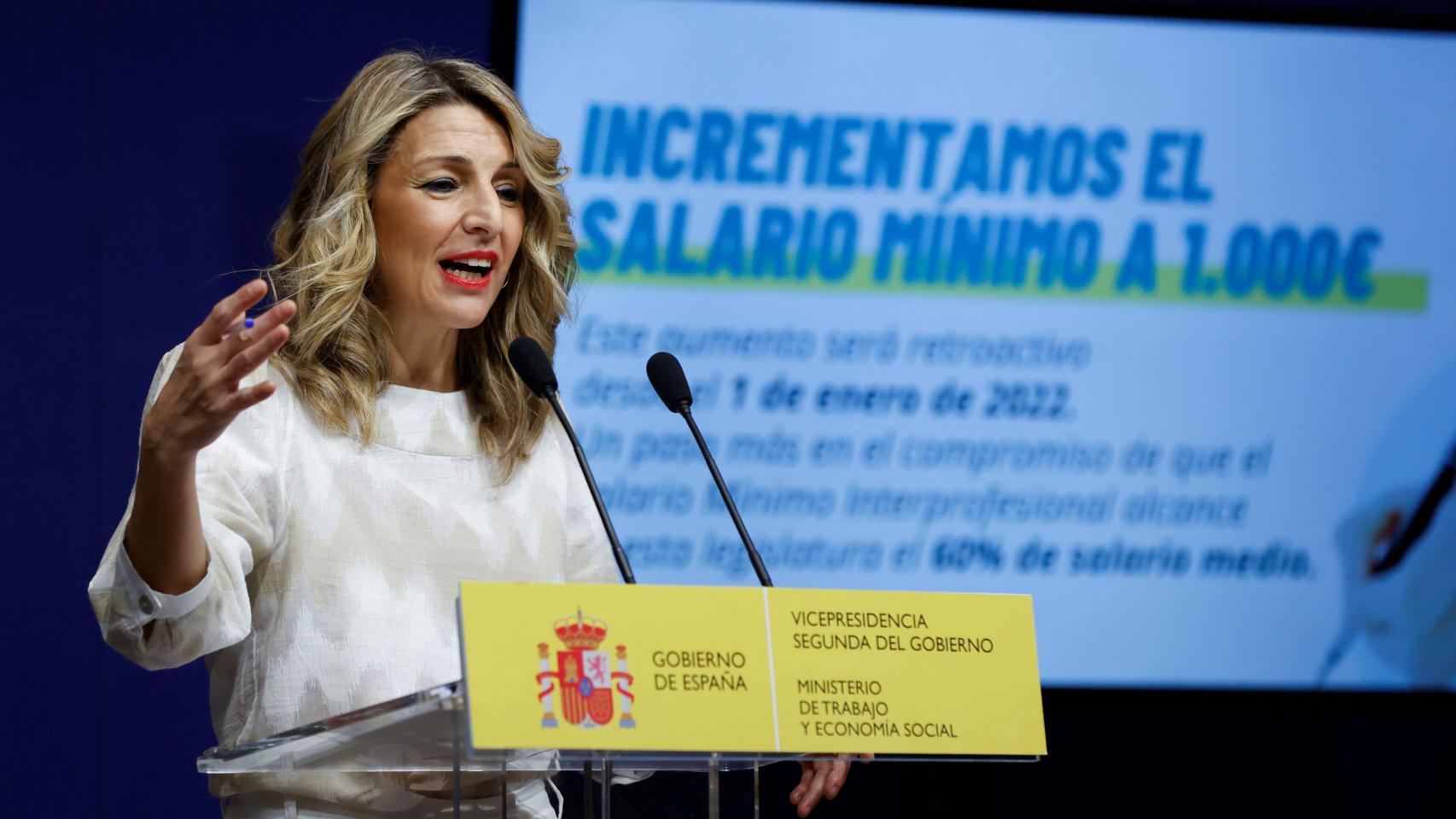 La vicepresidenta segunda y ministra de Trabajo y Economía Social, Yolanda Díaz.