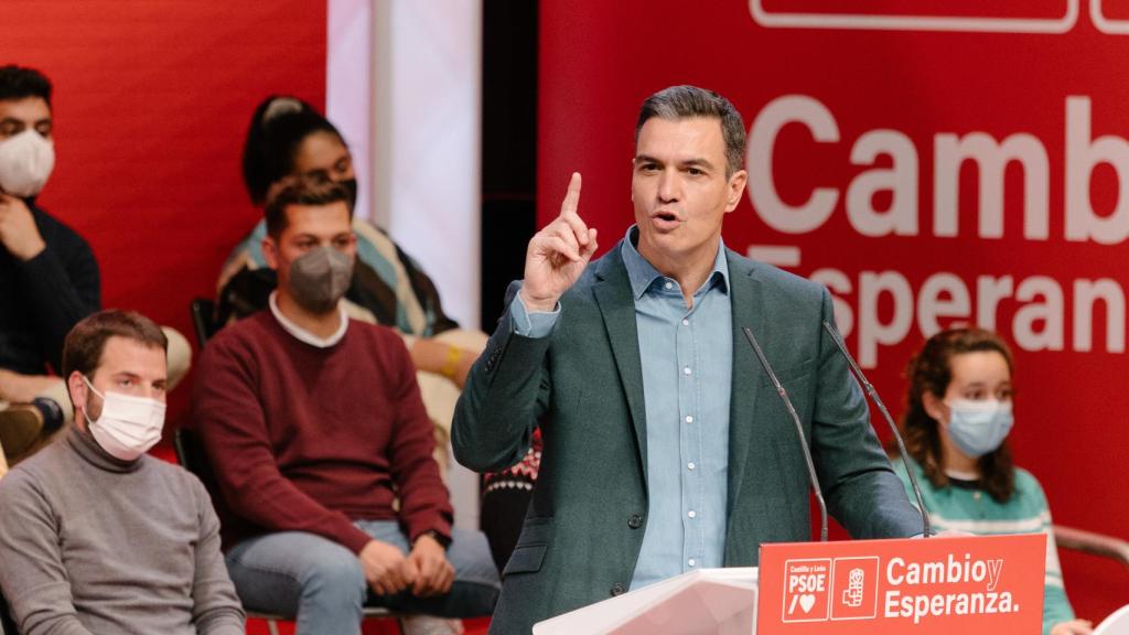 Pedro Sánchez durante su discurso en Soria