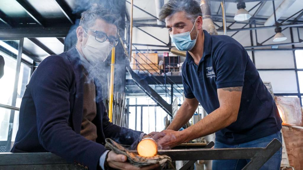 Félix Bolaños durante su visita la Real Sitio de San Ildefonso