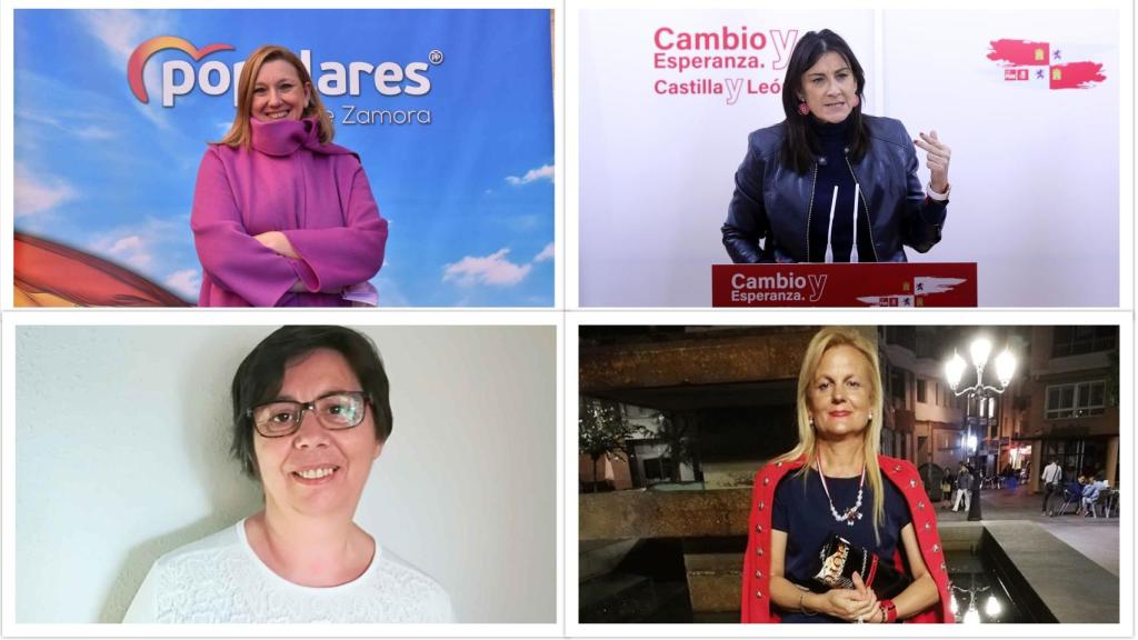 Isabel Blanco (PP), Ana Sánchez (PSOE), Isabel Reguilón (UP) y Marisa Calvo (VOX)