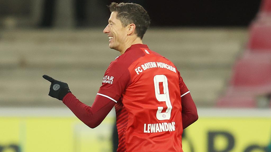 Robert Lewandowski, en un partido del Bayern Múnich de la temporada 2021/2022