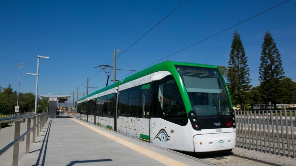 Uno de los trenes del Metro de Málaga.