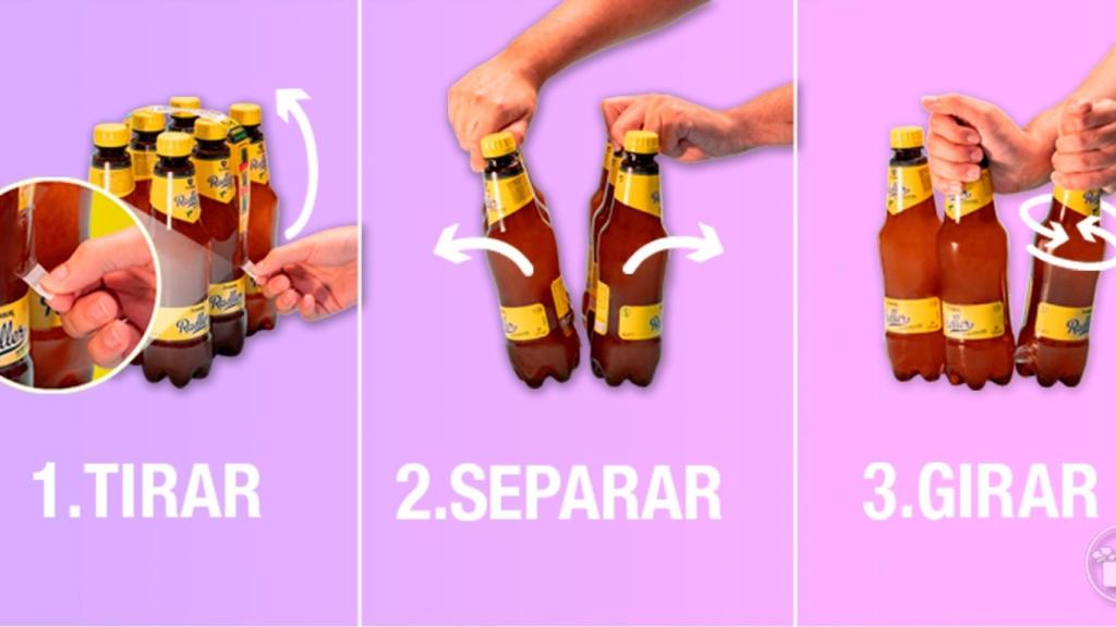 Otra de las innovaciones premiadas la ha desarrollado el proveedor de cervezas Martens, en exclusiva en España para Mercadona, introduciendo en el gran consumo nacional las primeras botellas que sustituyen el film de plástico por un adhesivo para su agrupación en dos referencias.