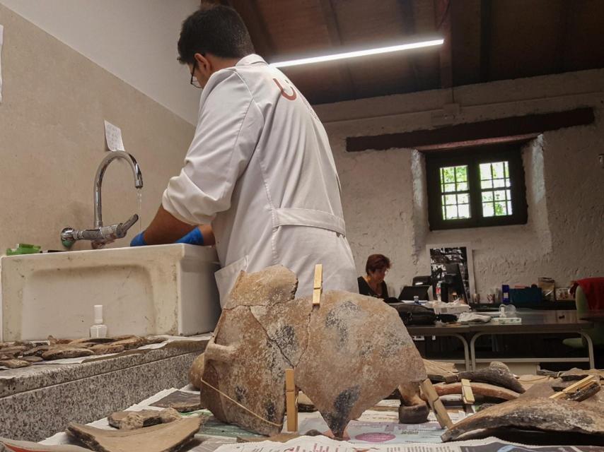 Imagen del trabajo en el yacimiento