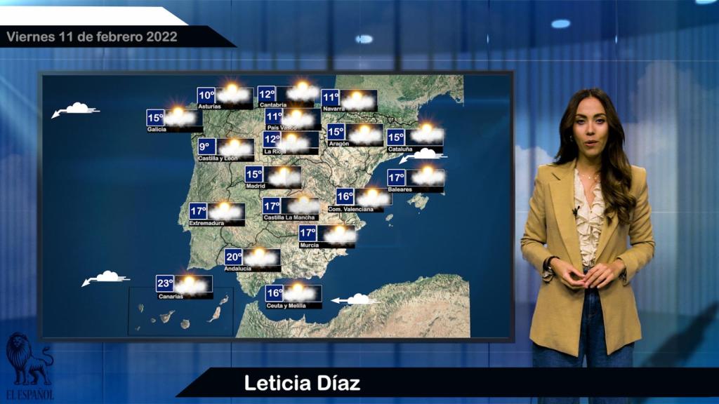 El tiempo para el viernes 11 de febrero.