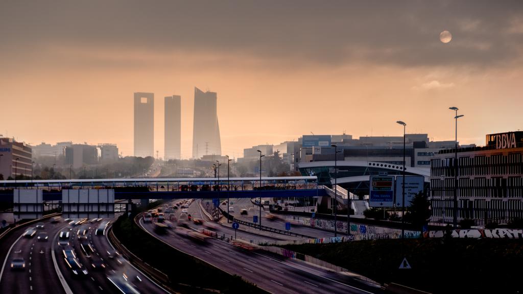 Capa de contaminación sobre la ciudad de Madrid.