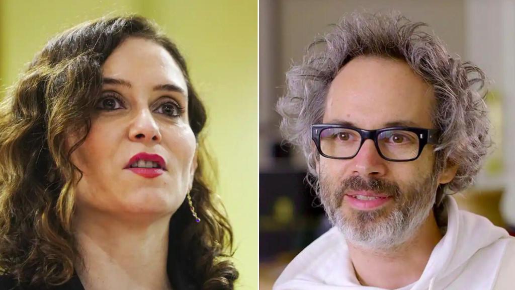 Díaz Ayuso y Rhodes en un fotomontaje.