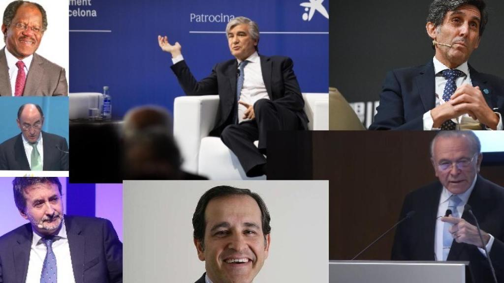 Adebayo O. Oguniesi, Francisco Reynés, José María Álvarez Pallete, Ignacio S. Galán, Josu Jon Imaz, Javier de Jaime e Isidro Fainé.