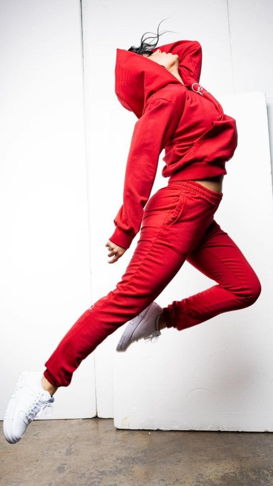 Georgina Rodríguez durante la promoción de su chándal.