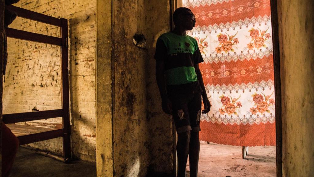 Luutu en el centro de rehabilitación para niños de UNICEF.