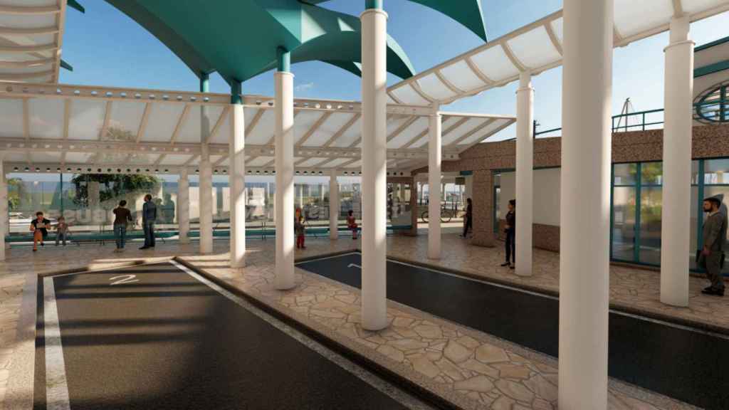 Infografía de la estación de autobuses de Cangas.