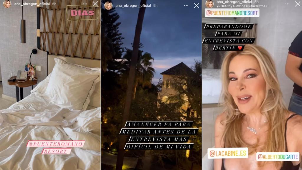 Los 'stories' que Ana Obregón ha colgado en su cuenta de Instagram.