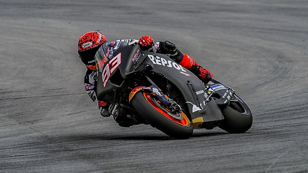 Marc Márquez, en los entrenamientos con Repsol Honda