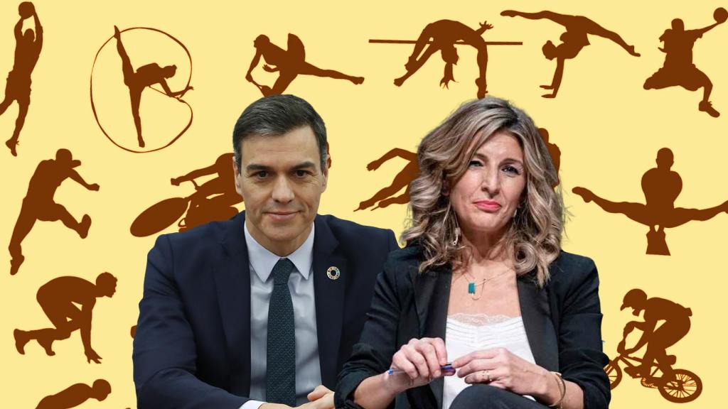 Pedro Sánchez y Yolanda Díaz, en un fotomontaje
