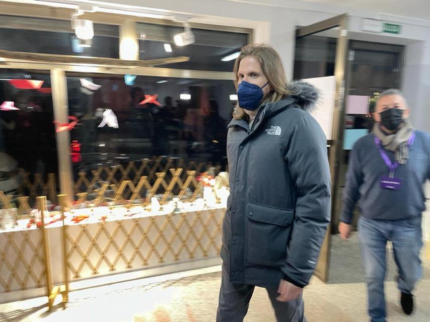 Pablo Fernández a su llegada a la sede de Unidas Podemos