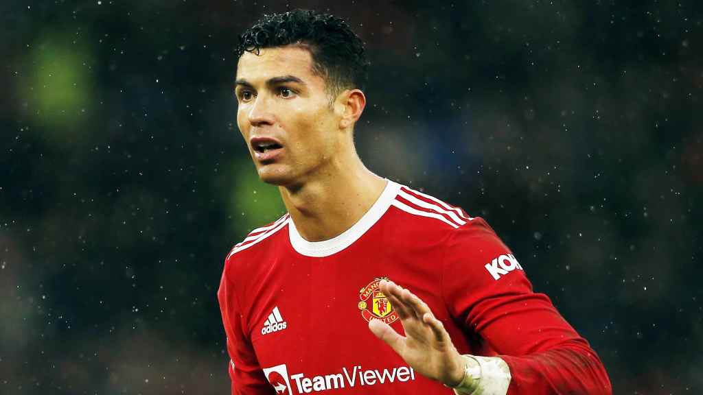 Cristiano Ronaldo, en un partido del Manchester United de la temporada 2021/2022