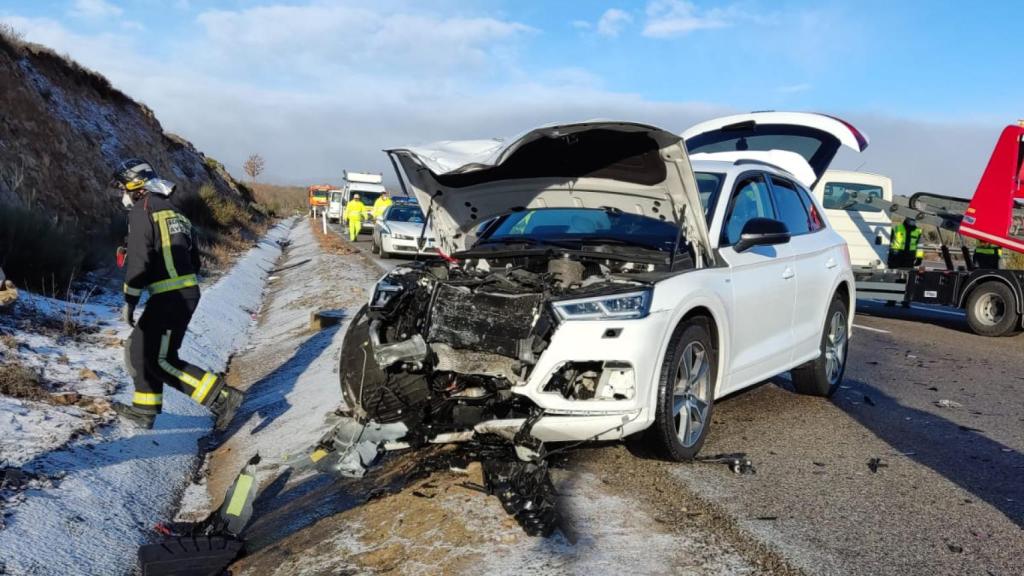 Imagen de uno de los vehículos siniestrados