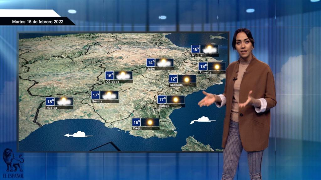 El tiempo para el martes 15 de febrero.