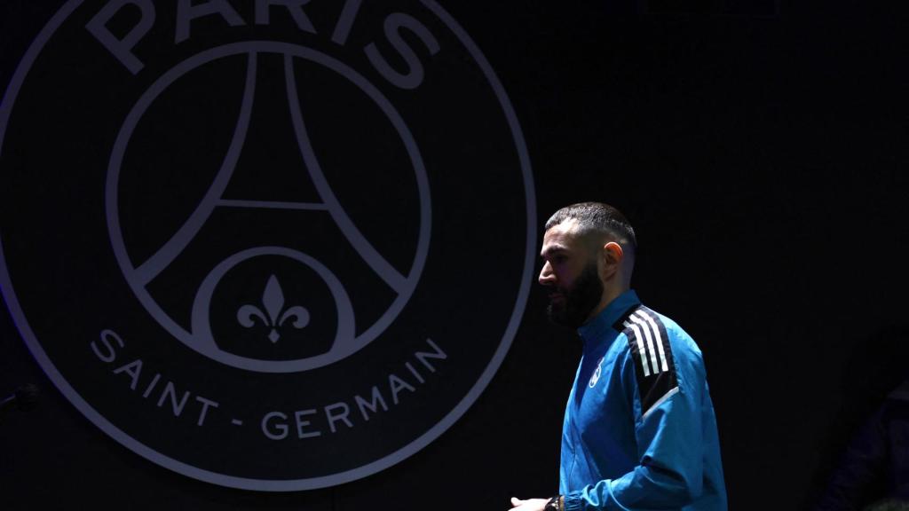Karim Benzema, en rueda de prensa de la Champions League