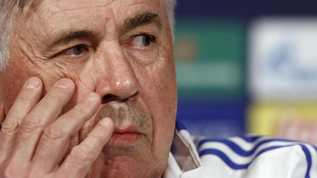Carlo Ancelotti, en rueda de prensa de la Champions League
