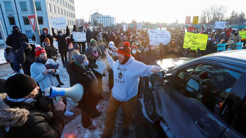 Protestas en Ottawa (Canadá).