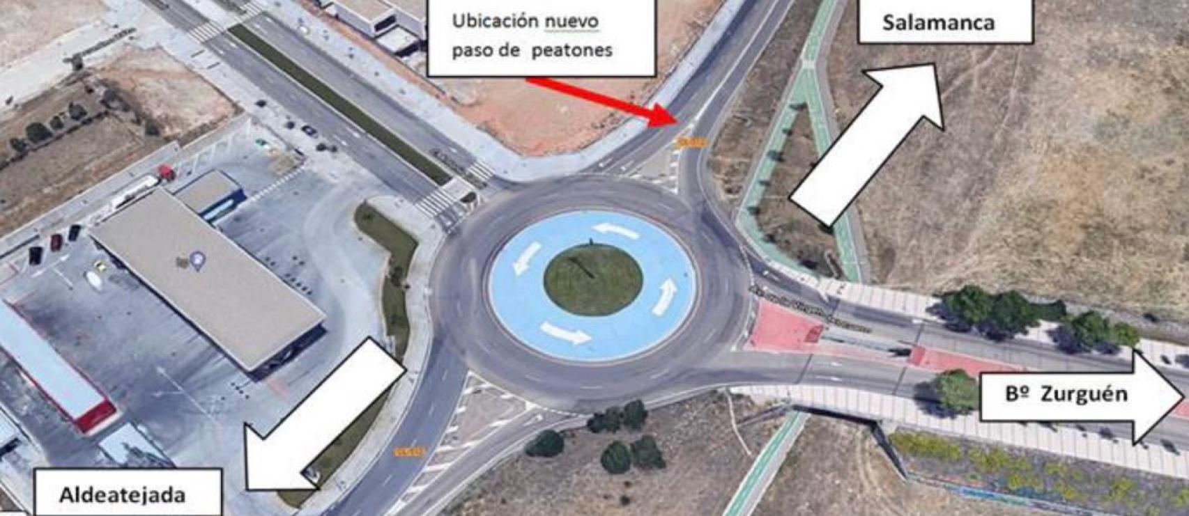 Paso de peatones entre Salamanca y Aldeatejada