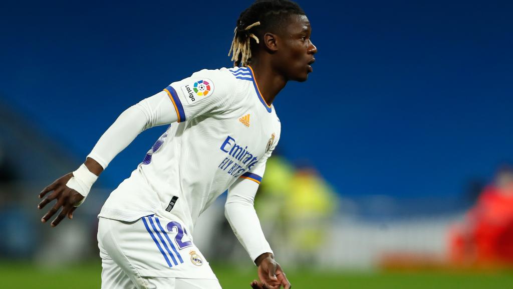 Eduardo Camavinga, en un partido del Real Madrid de la temporada 2021/2022