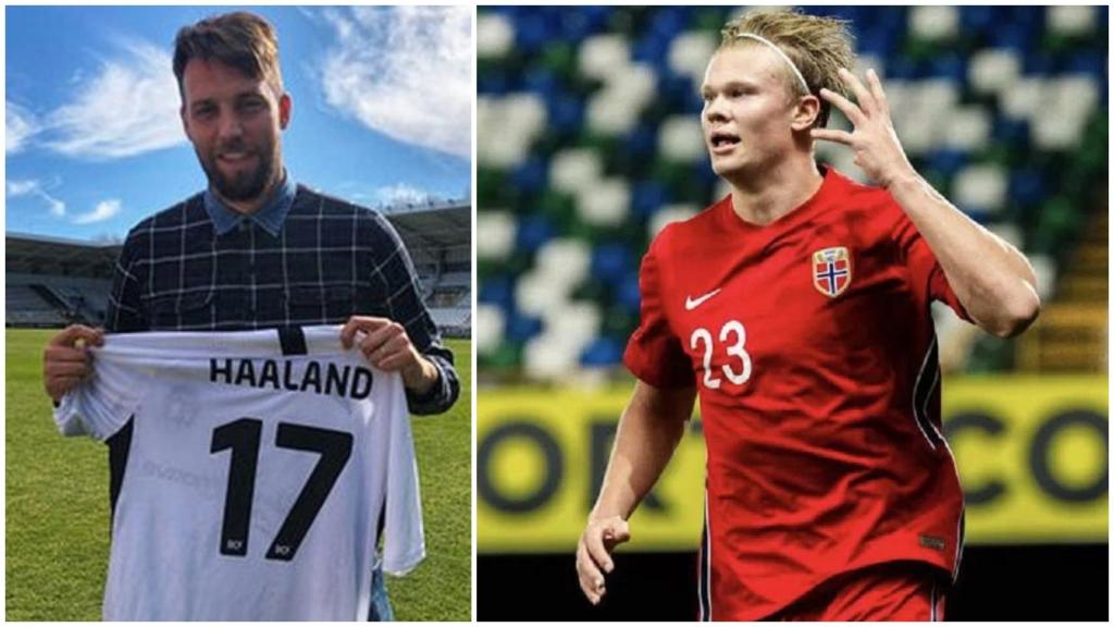 Michu y Haaland, en un collage