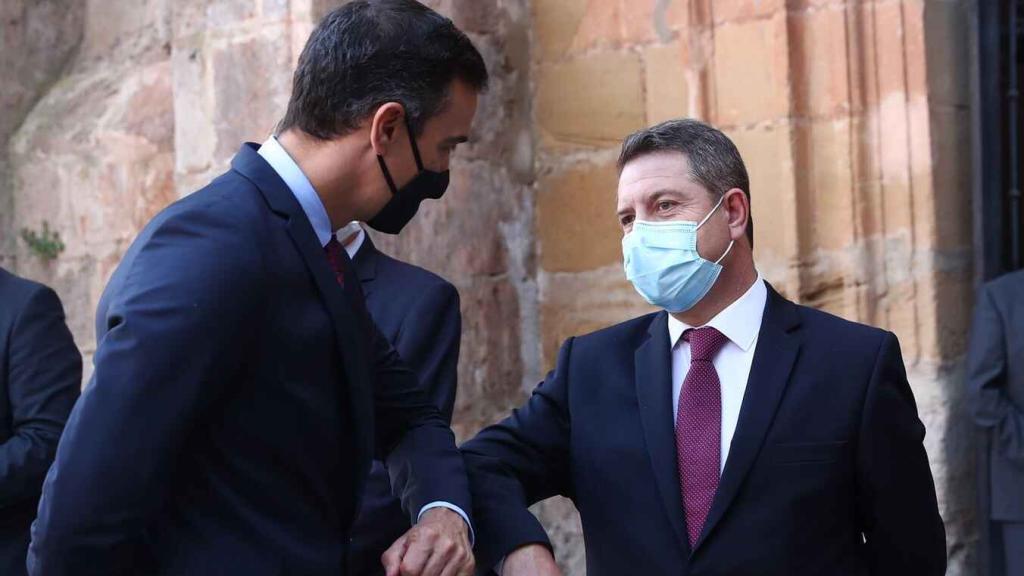 Pedro Sánchez, presidente del Gobierno de España, y García-Page, presidente de Castilla-La Mancha