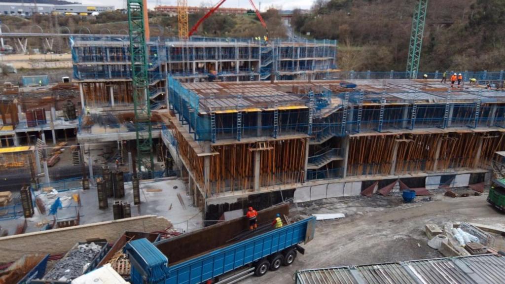 Imagen de archivo de las obras de construcción de una promoción de viviendas.