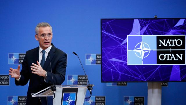 El secretario general de la OTAN, Jens Stoltenberg, durante una rueda de prensa
