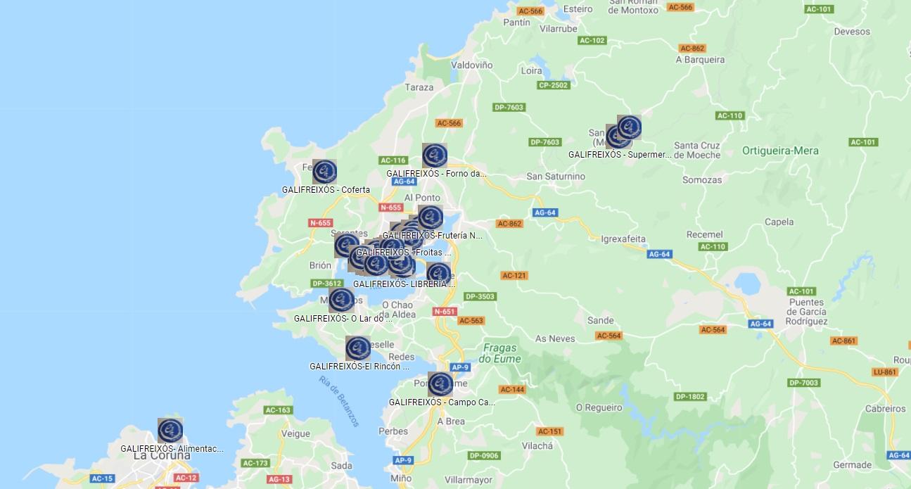 Puntos de venta Galifreixós. Fuente: Galifreixós.