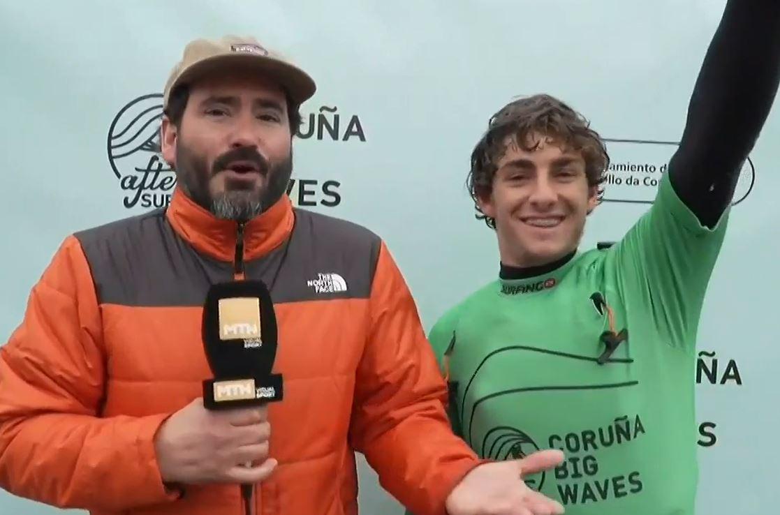 Antonio Laureano celebra su triunfo en directo. Fuente: Teledeporte