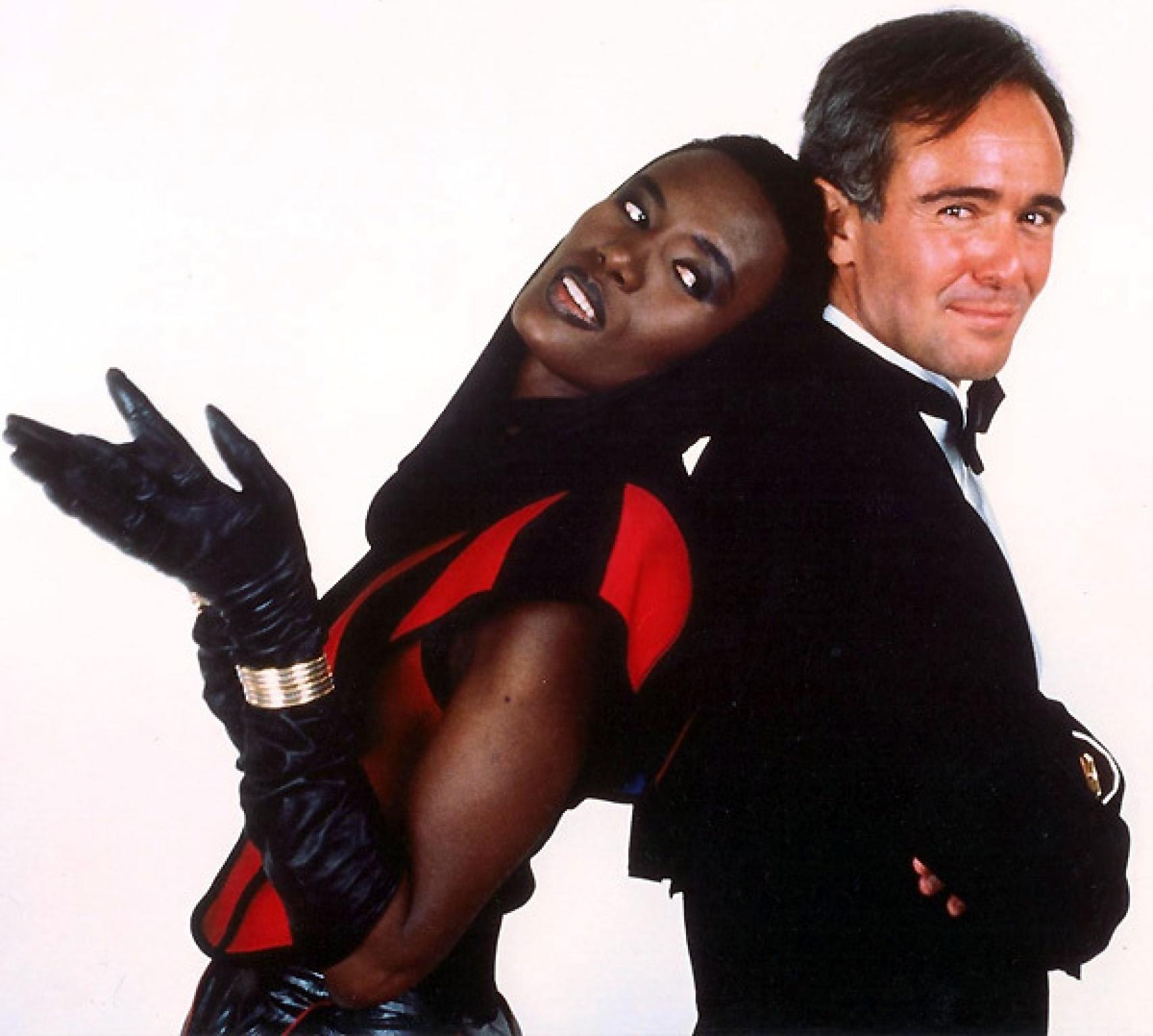 Roberto Polo con Grace Jones en los ochenta