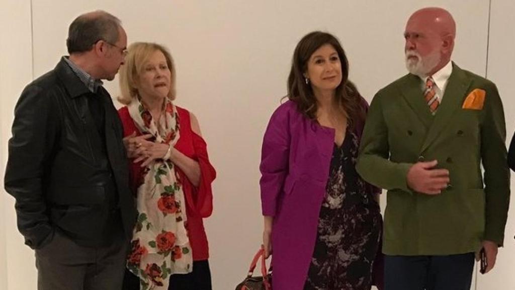 Rafael Sierra y Barbara Rose con Roberto Polo en la inauguración en Málaga