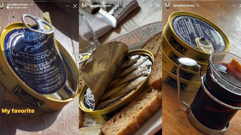 El exfutbolista inglés comparte en su ‘Stories’ sus conservas favoritas hechas en Galicia.
