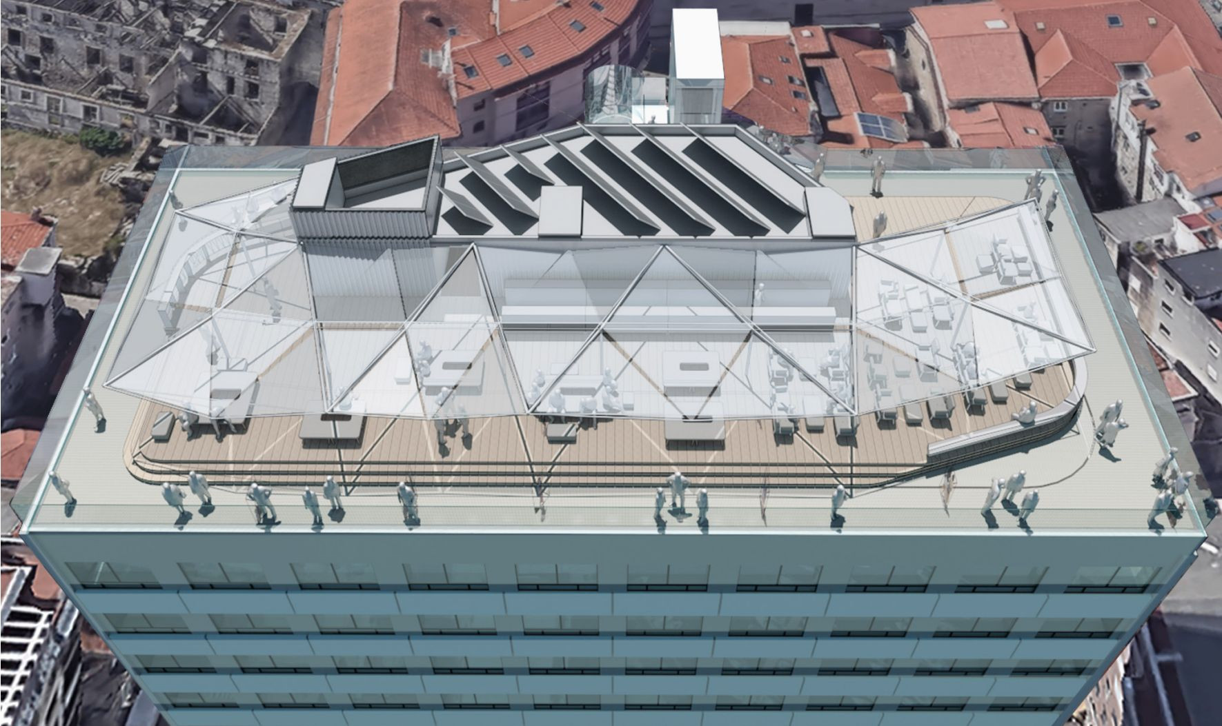 Terraza panorámica Skyline Vigo. Foto: Araujo Brieva Arquitectos