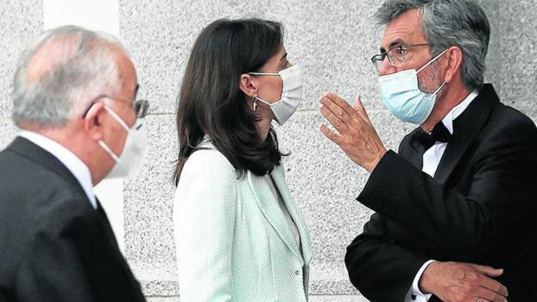 El presidente del Poder Judicial, Carlos Lesmes, con la ministra de Justicia, Pilar Llop./