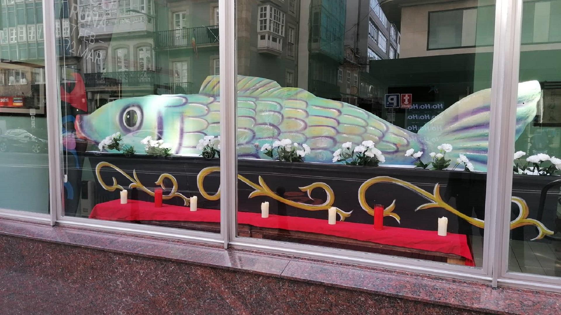 La sardina, cuyo velatorio está habilitado en el Círculo de Artesanos de A Coruña.