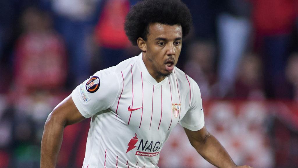 Jules Koundé, en un partido del Sevilla de la temporada 2021/2022