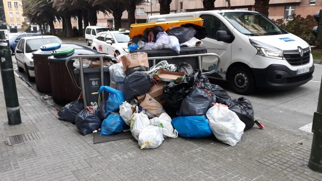Basura acumulada en A Coruña