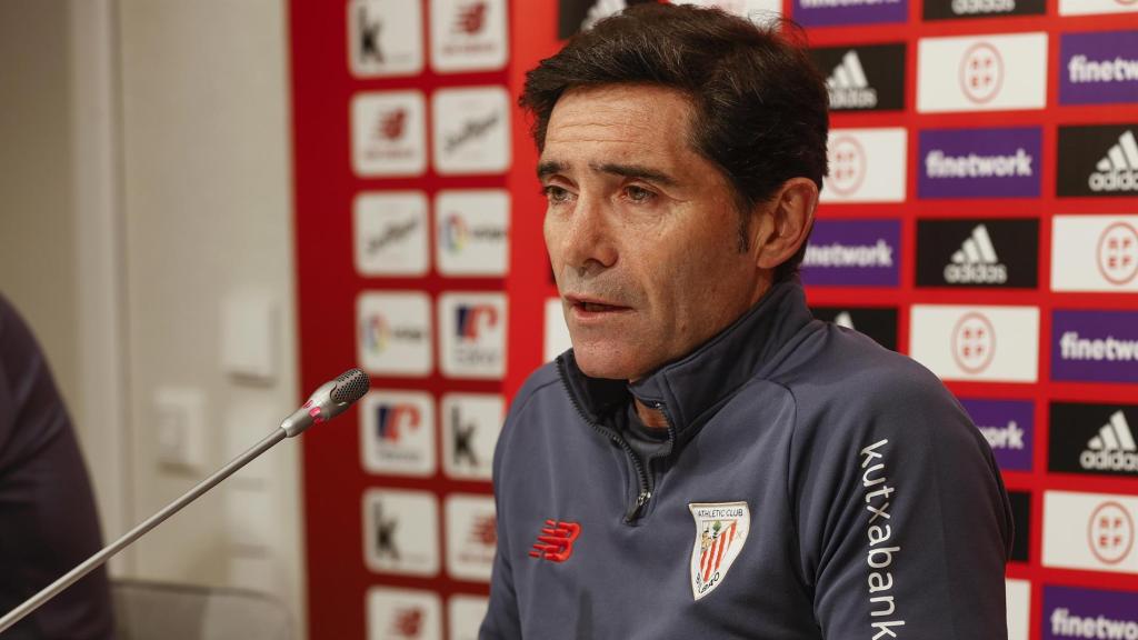 Marcelino García Toral, en rueda de prensa de la Copa del Rey
