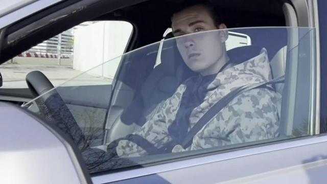 Andriy Lunin, tras el entrenamiento de este martes.