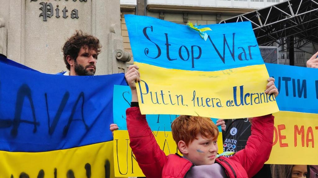 Concentración en la plaza de María Pita de A Coruña.