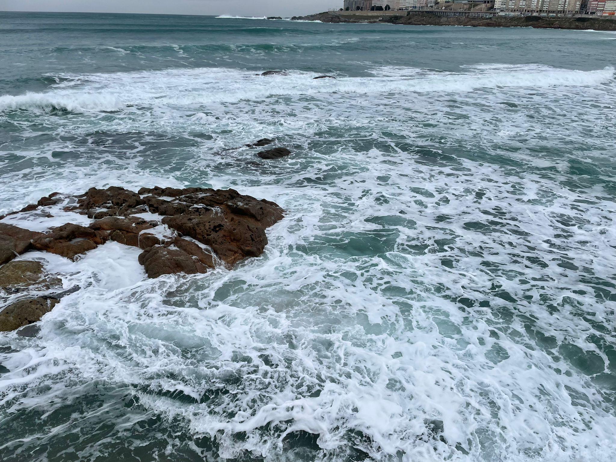 Rompeolas entre Riazor y Orzán. Foto: Maryi Malca.