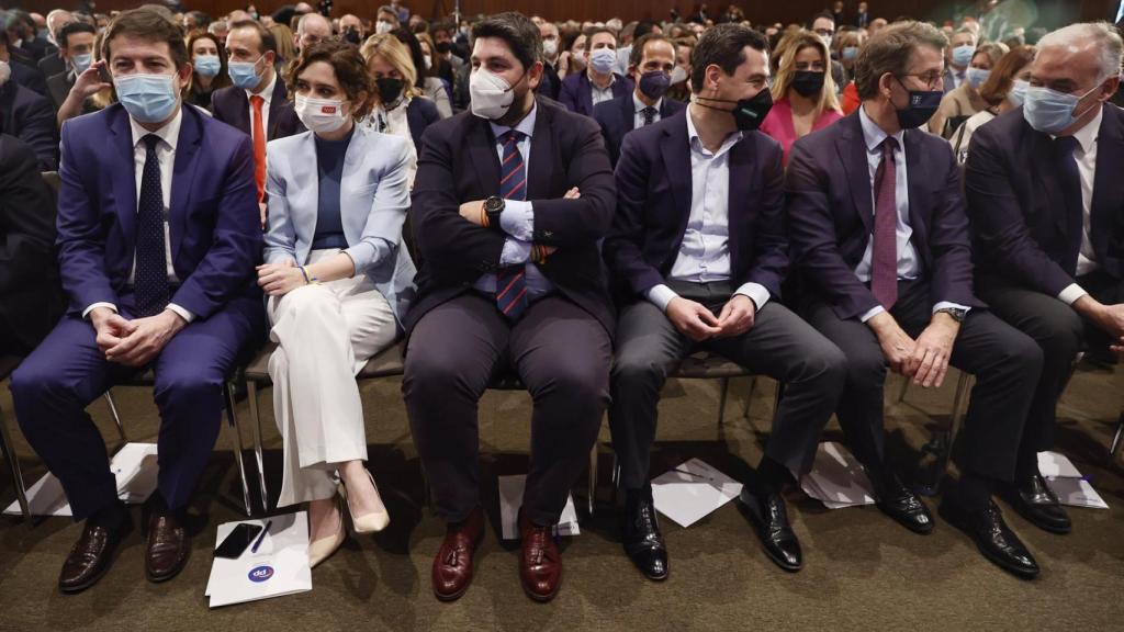 Dirigentes del PP durante la Junta Directiva nacional del partido.