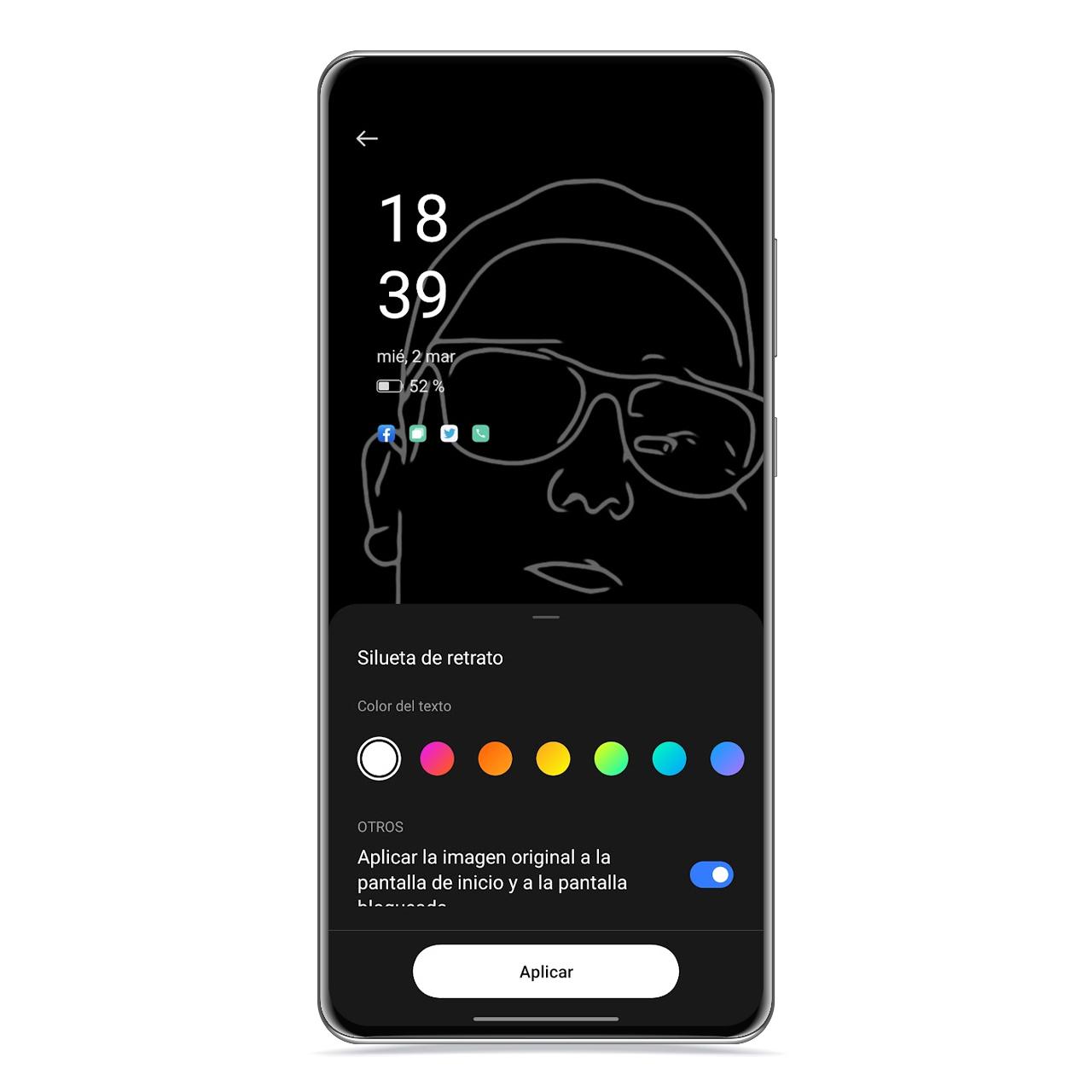 Pantalla siempre activa en realme: utiliza la silueta de un retrato como fondo