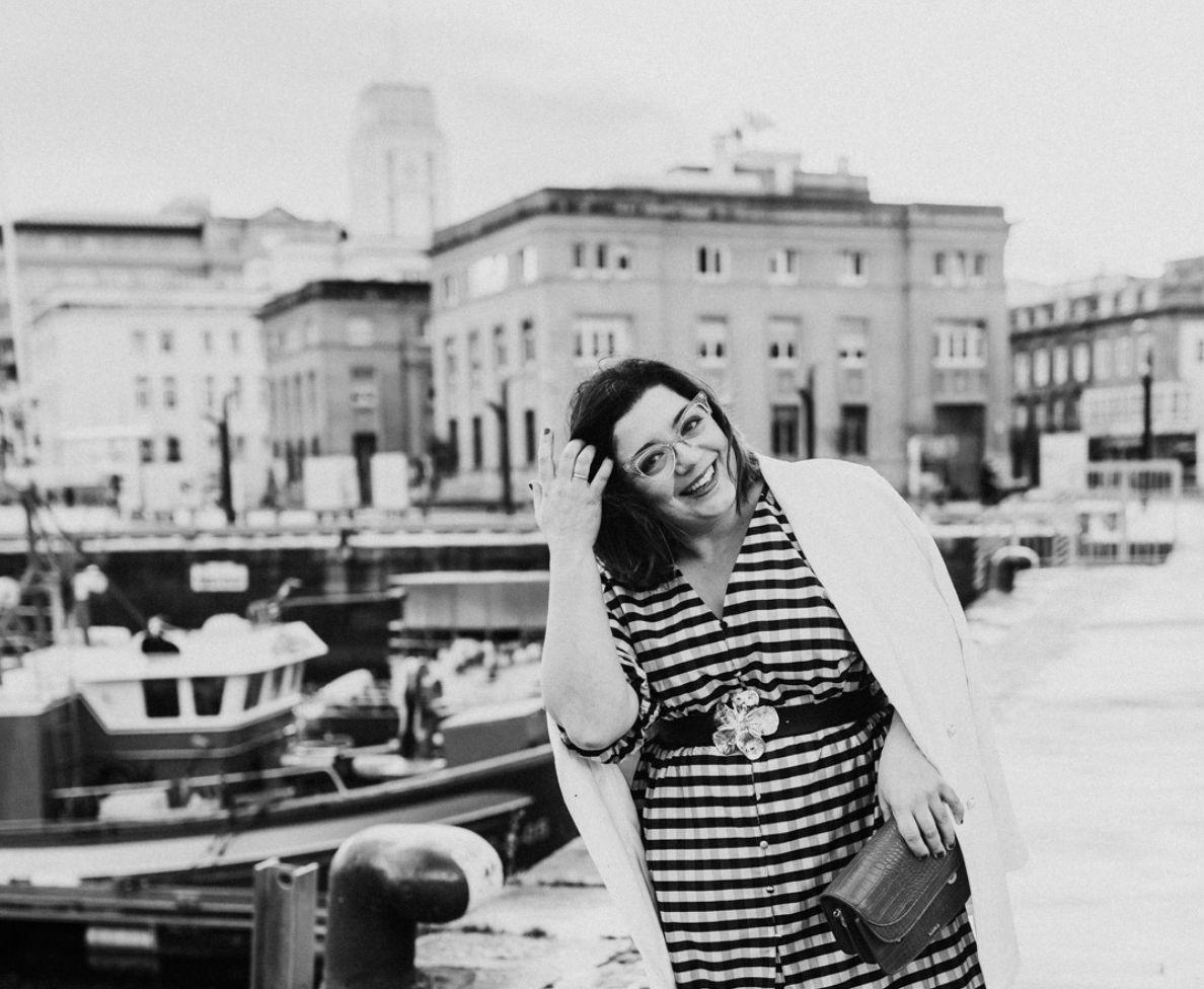 Susana en la Marina de A Coruña.