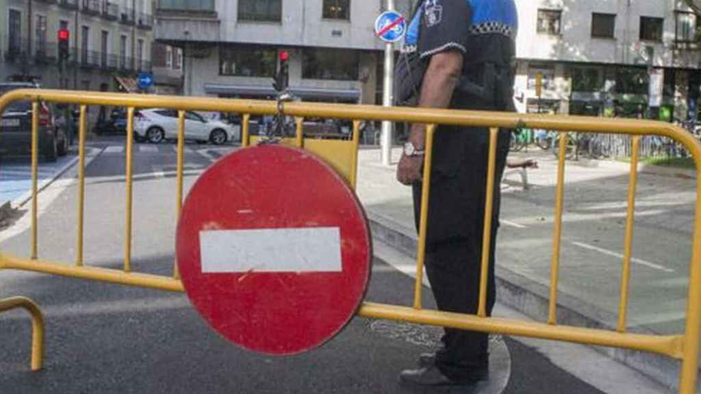 Cortes al tráfico en la Plaza España