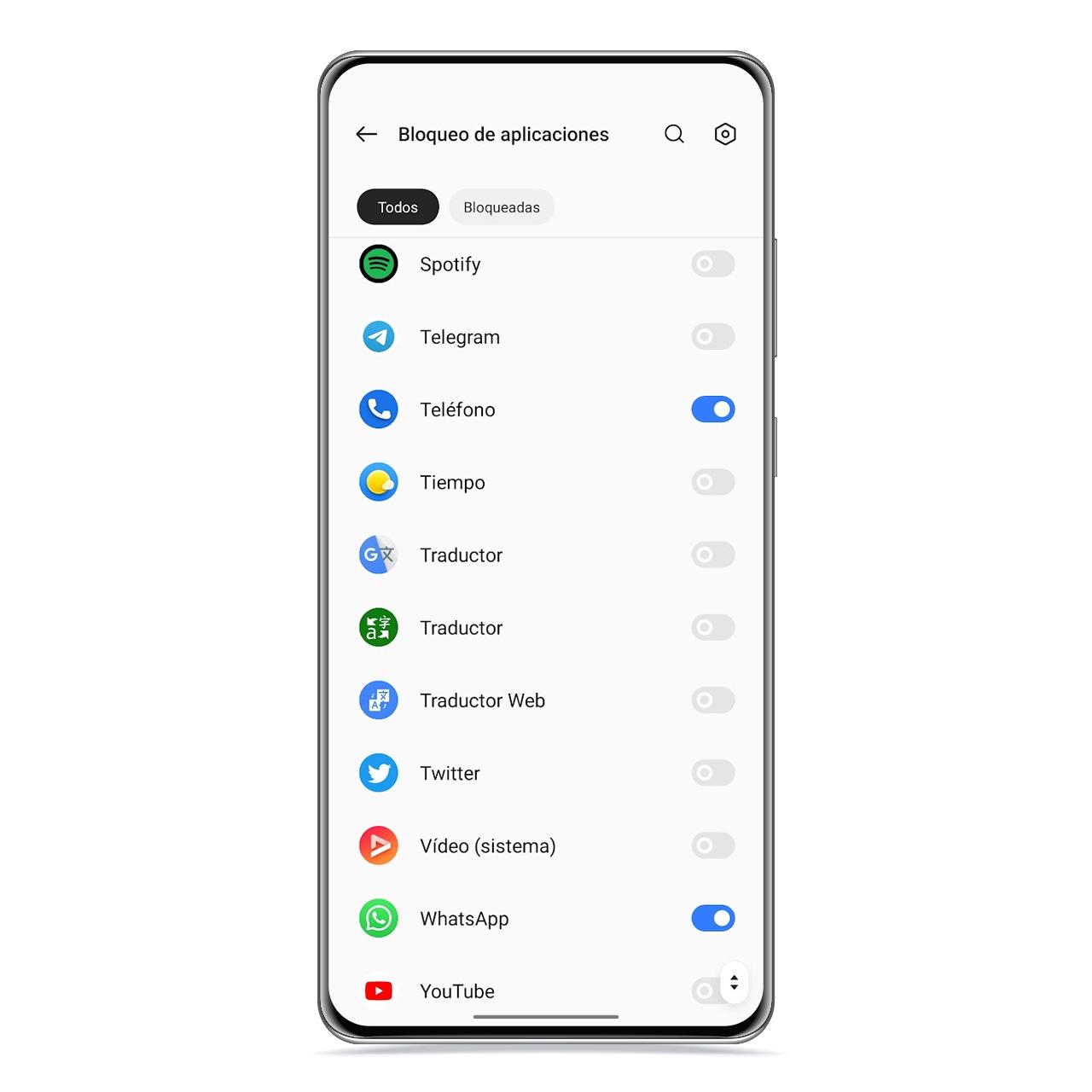 Apps bloqueadas en realme